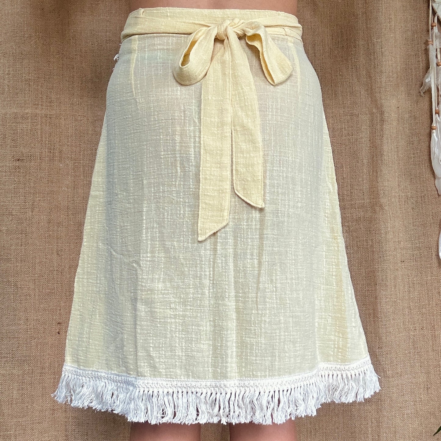 'LUNA' Wrap Midi Skirt - Lemon