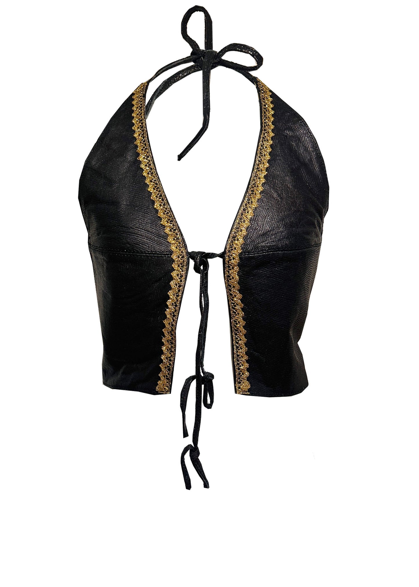 'KALI' Leather Halter Top