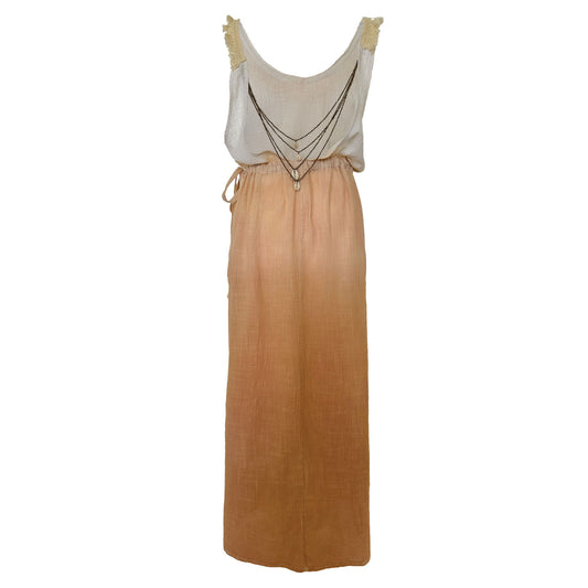 'BLISS' Plant Dyed Long Dress - Coral