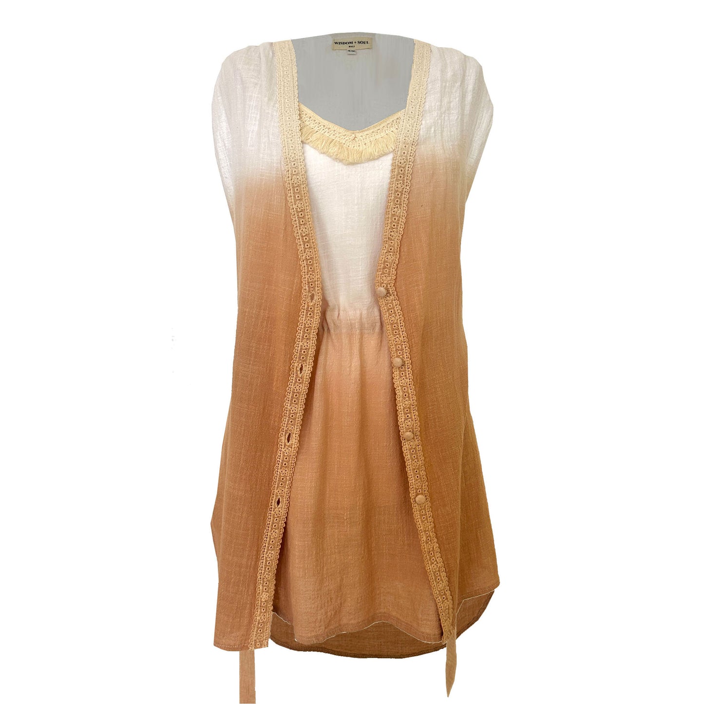 ‘BLISS’ Plant Dyed Short Kaftan - Coral