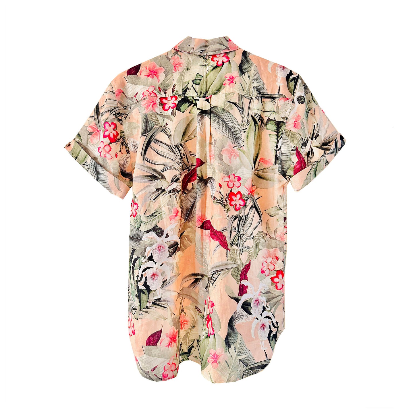 ‘JUNGLE’ Pink Linen Men's Shirt