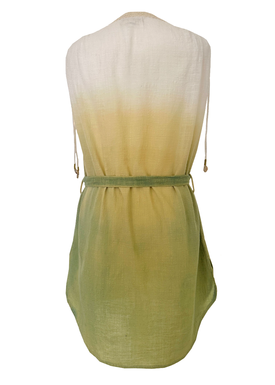‘BLISS’ Plant Dyed Short Kaftan - Ocean