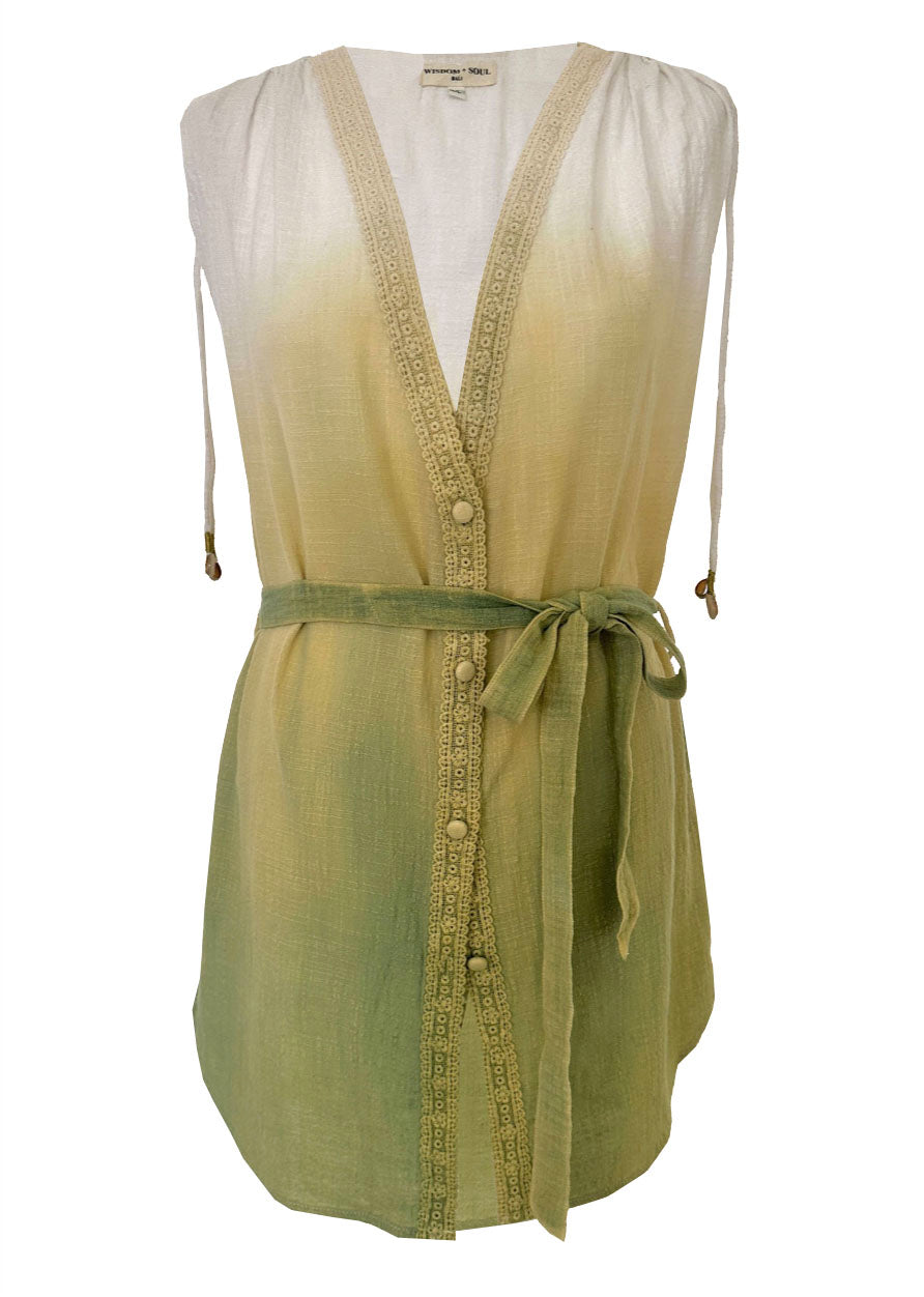 ‘BLISS’ Plant Dyed Short Kaftan - Ocean