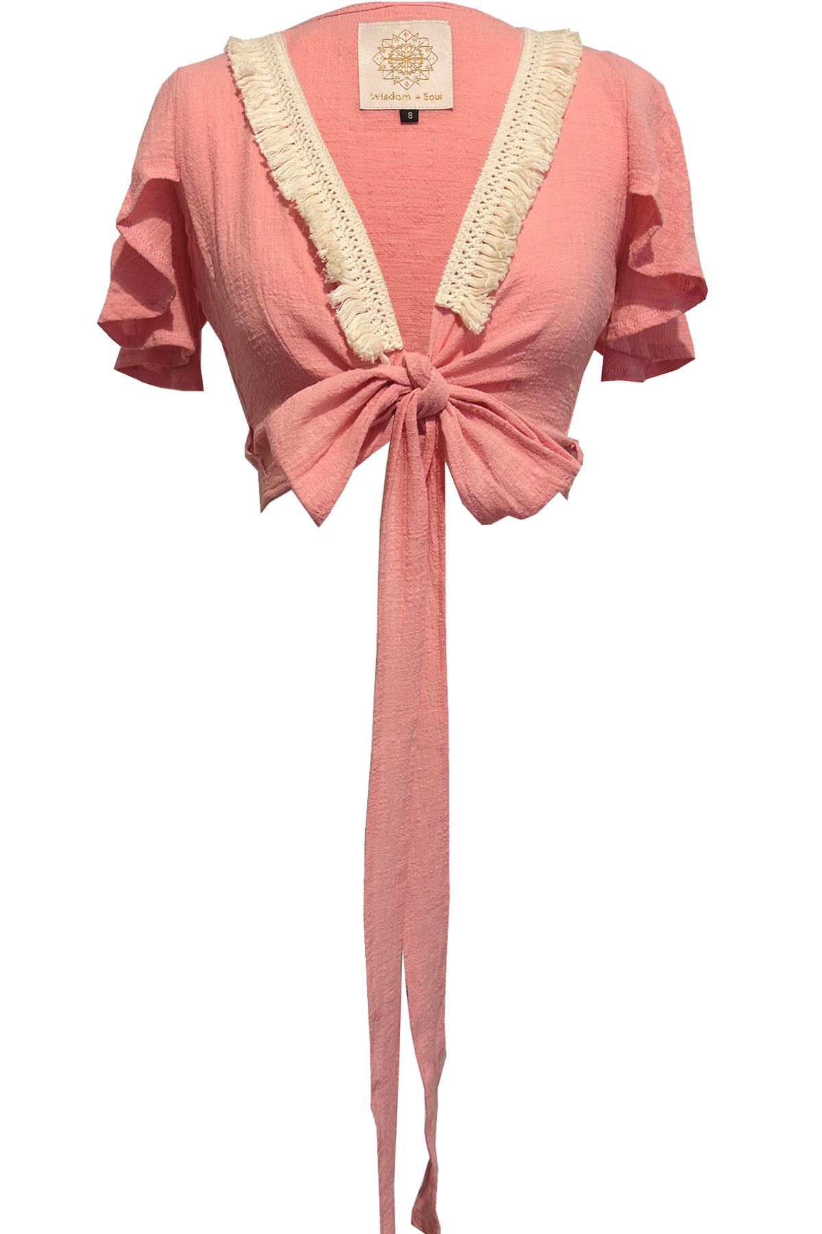 'LUNA' Cotton Wrap Top - Lotus