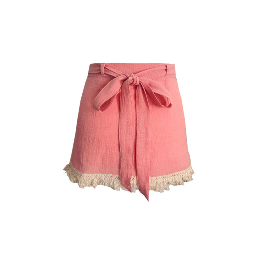 'LUNA' Wrap Mini Skirt - Lotus