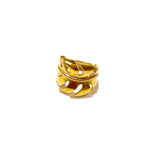 MONSTERA Palm Leaf Gold Style Ring