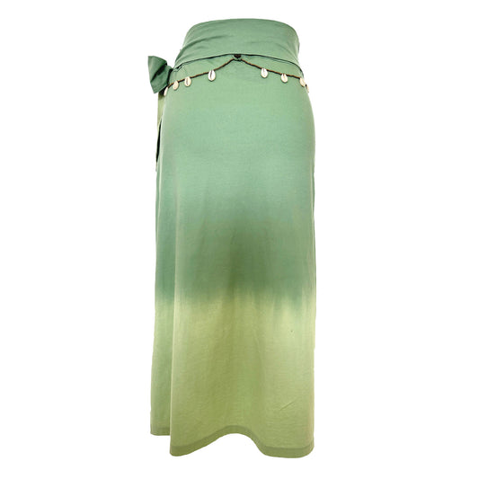 'PARADISE' Long Slit Skirt - Ocean