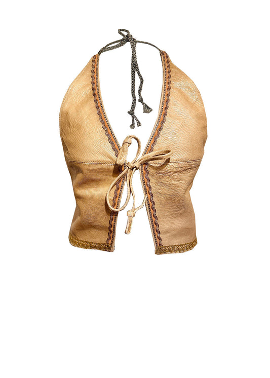 'PARVATI' Leather Halter Top