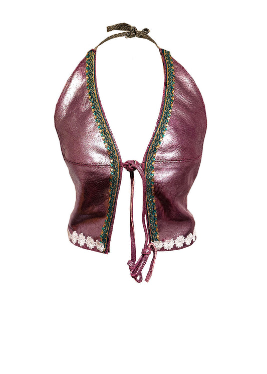 'SHAKTI' Leather Halter Top