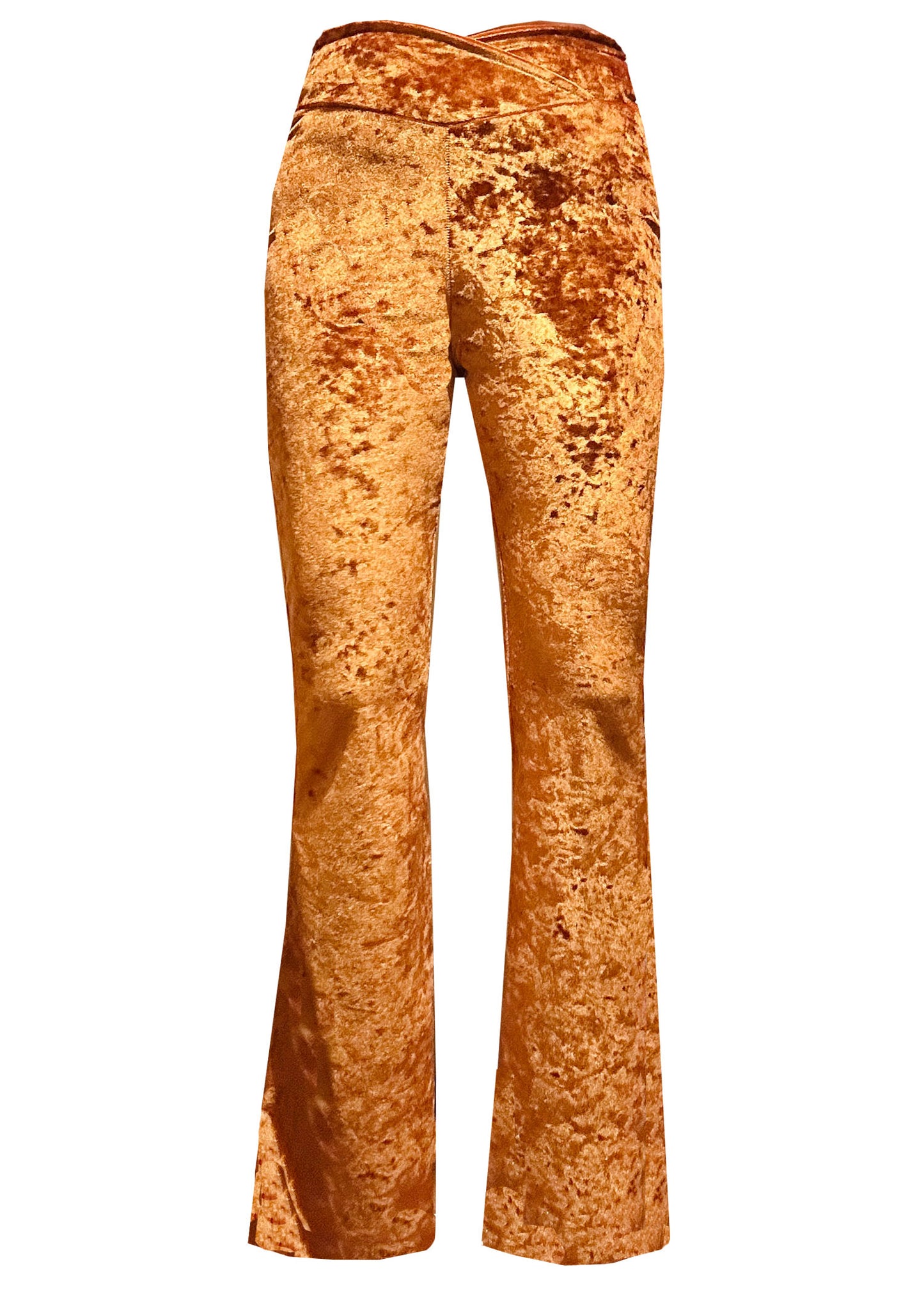 'RUST' Crushed Velvet Flares