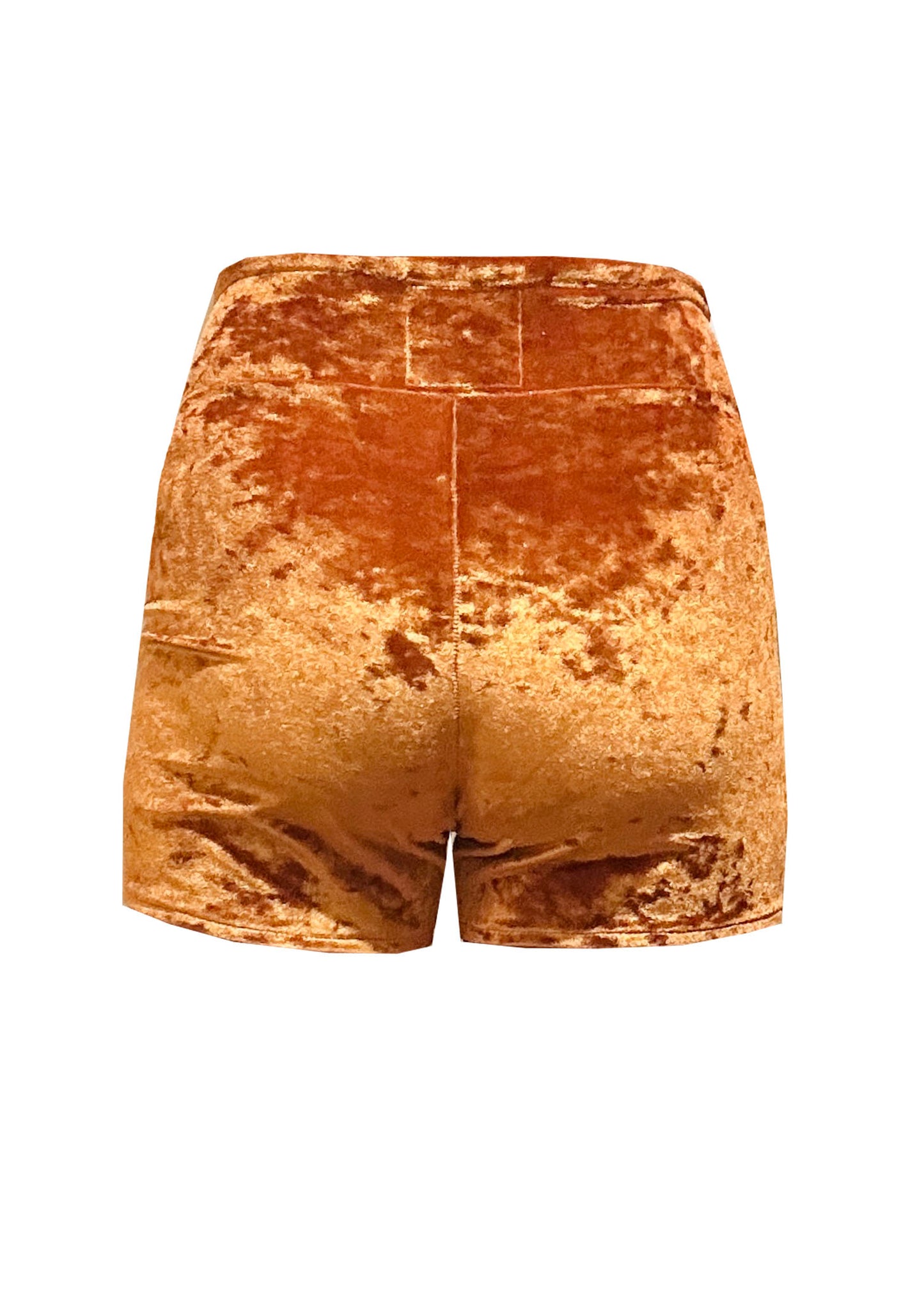 RUST Crushed Velvet Hotpants