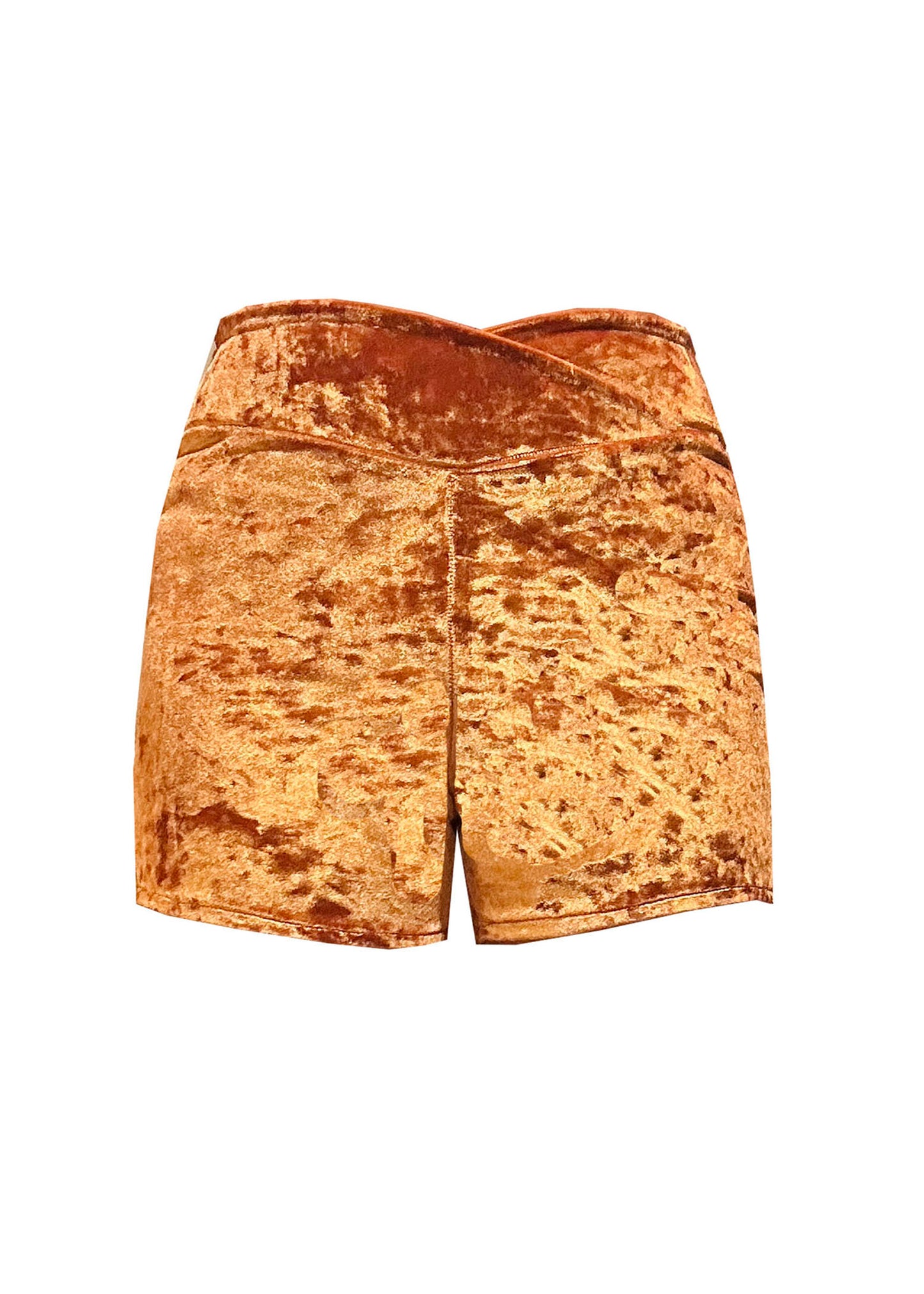 RUST Crushed Velvet Hotpants