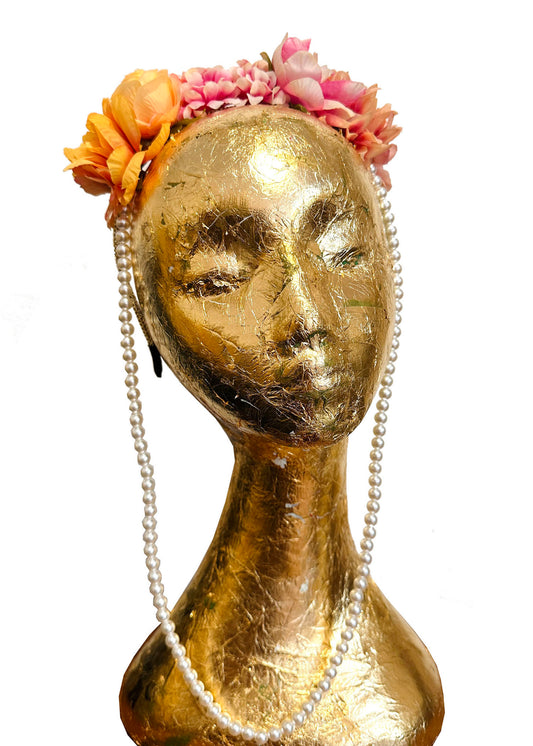 SUNSET Floral Pink Peach Headband