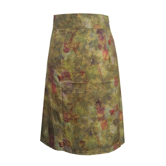 'EARTH' Batik Dyed Midi Wrap Skirt