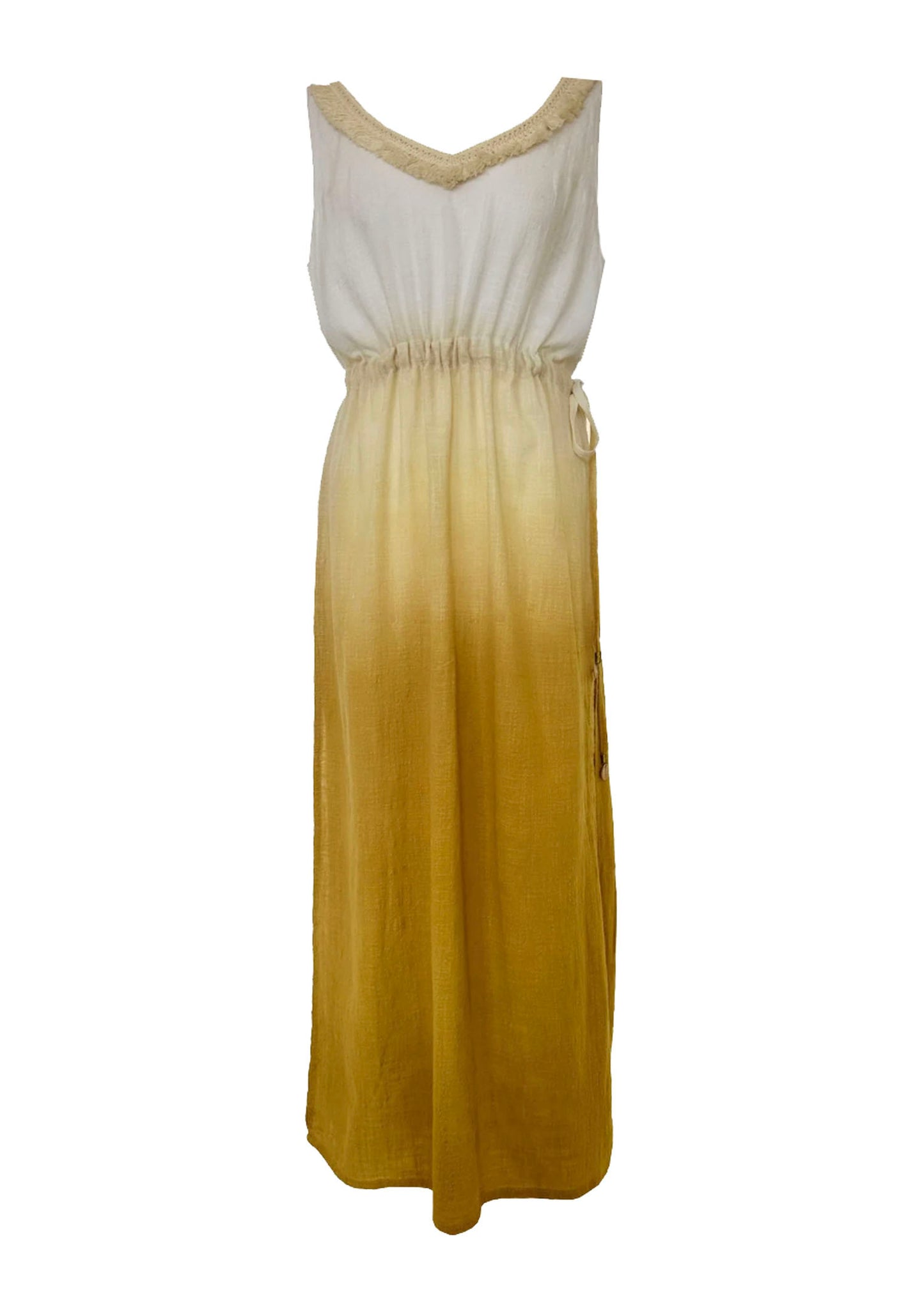 'BLISS' Plant Dyed Long Dress - Sand