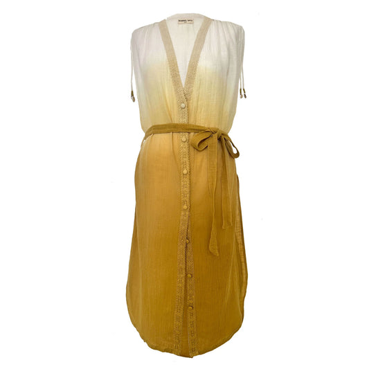 ‘BLISS’ Plant Dyed Long Kaftan - Sand