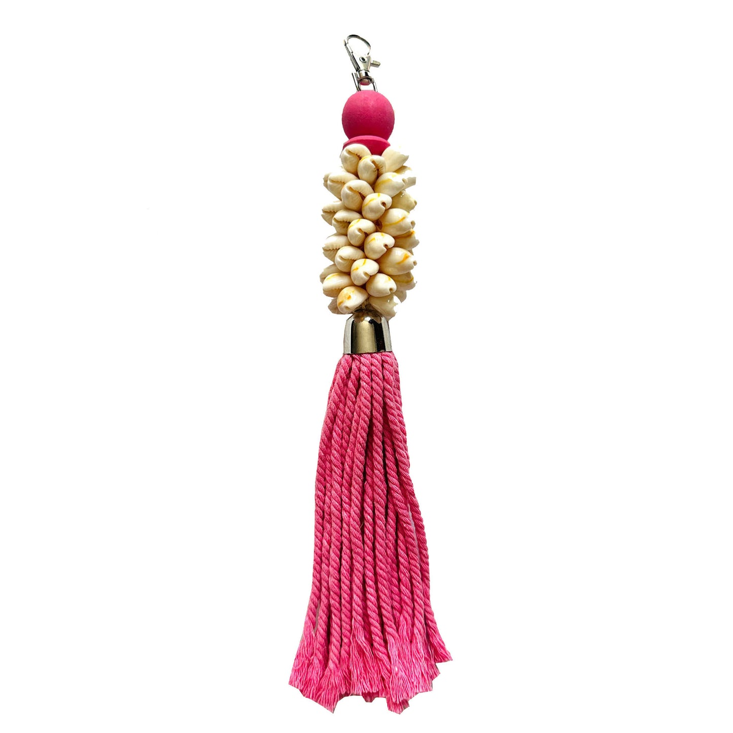 OCEAN Cowry Shell Bag Charm - Hot Pink