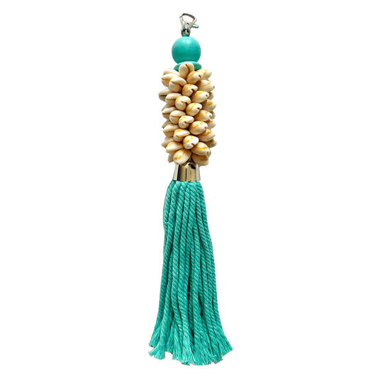 OCEAN Cowry Shell Bag Charm - Turquoise