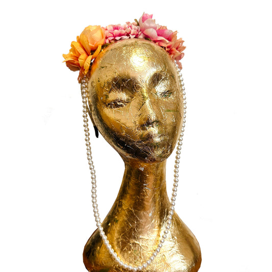 SUNSET Floral Pink Peach Headband