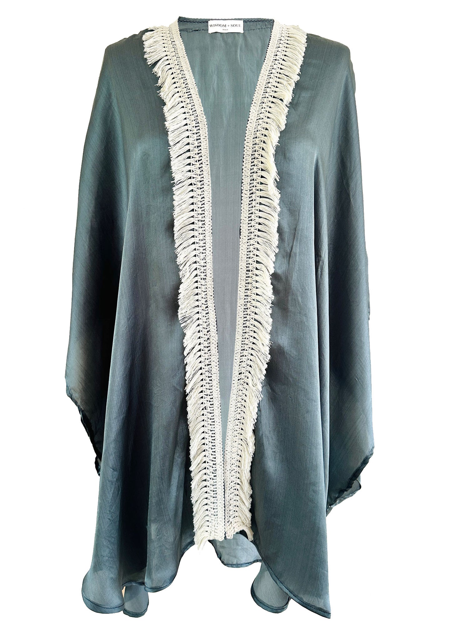 'FLOW' Silk Kimono - Storm