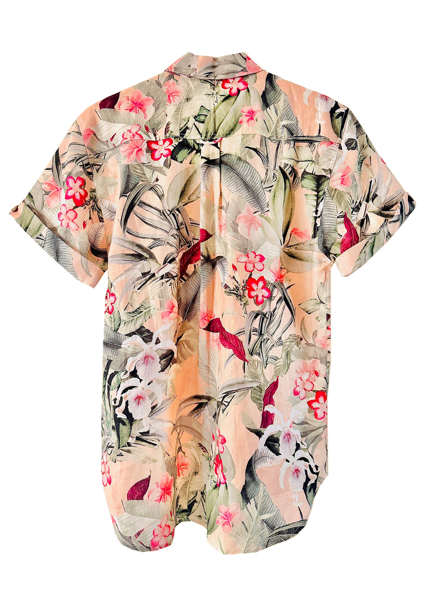 ‘JUNGLE’ Pink Linen Men's Shirt