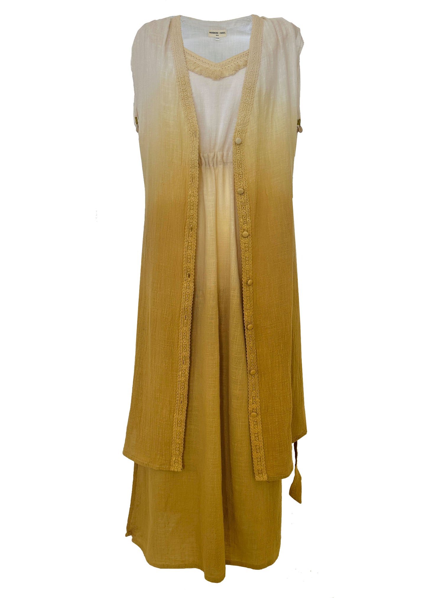 'BLISS' Plant Dyed Long Dress - Sand