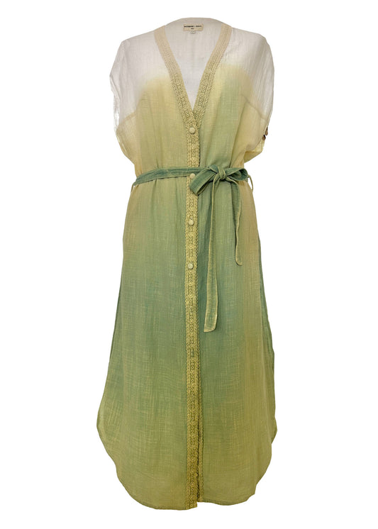 ‘BLISS’ Plant Dyed Long Kaftan - Turquoise