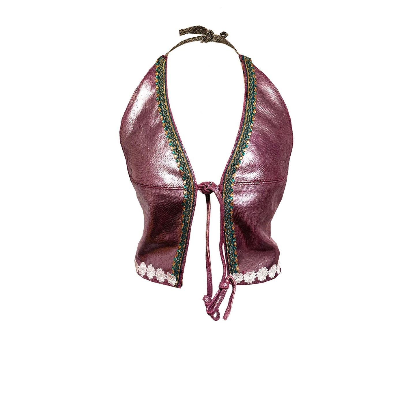 'SHAKTI' Leather Halter Top