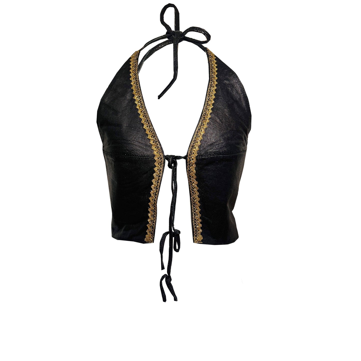 'KALI' Leather Halter Top