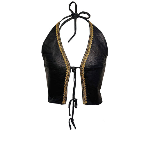 'KALI' Leather Halter Top