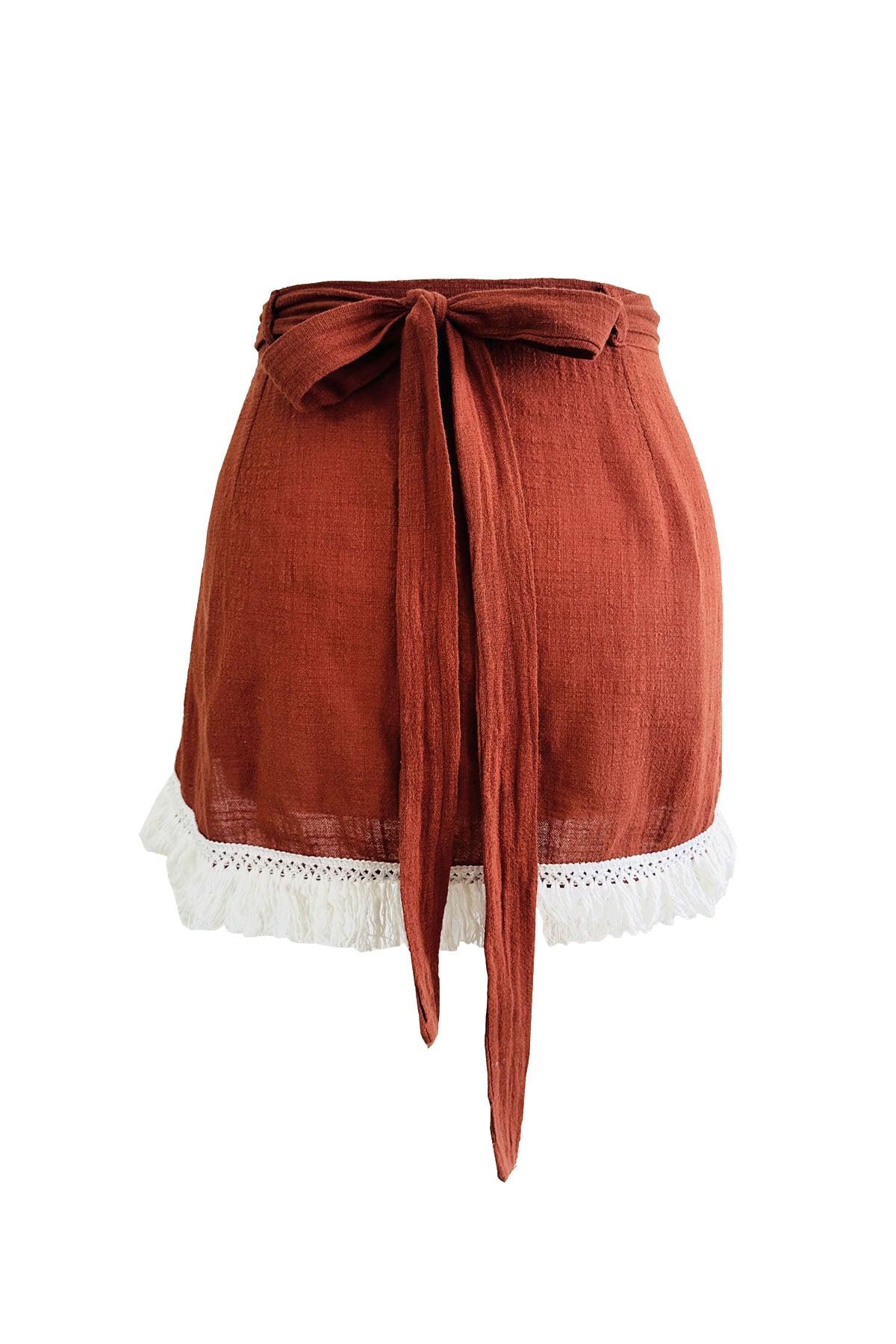 'LUNA' Wrap Mini Skirt - Terracotta