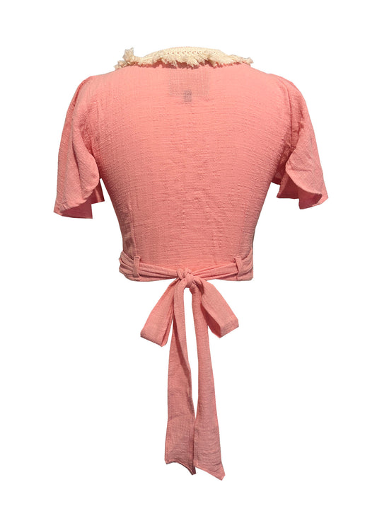 'LUNA' Cotton Wrap Top - Lotus