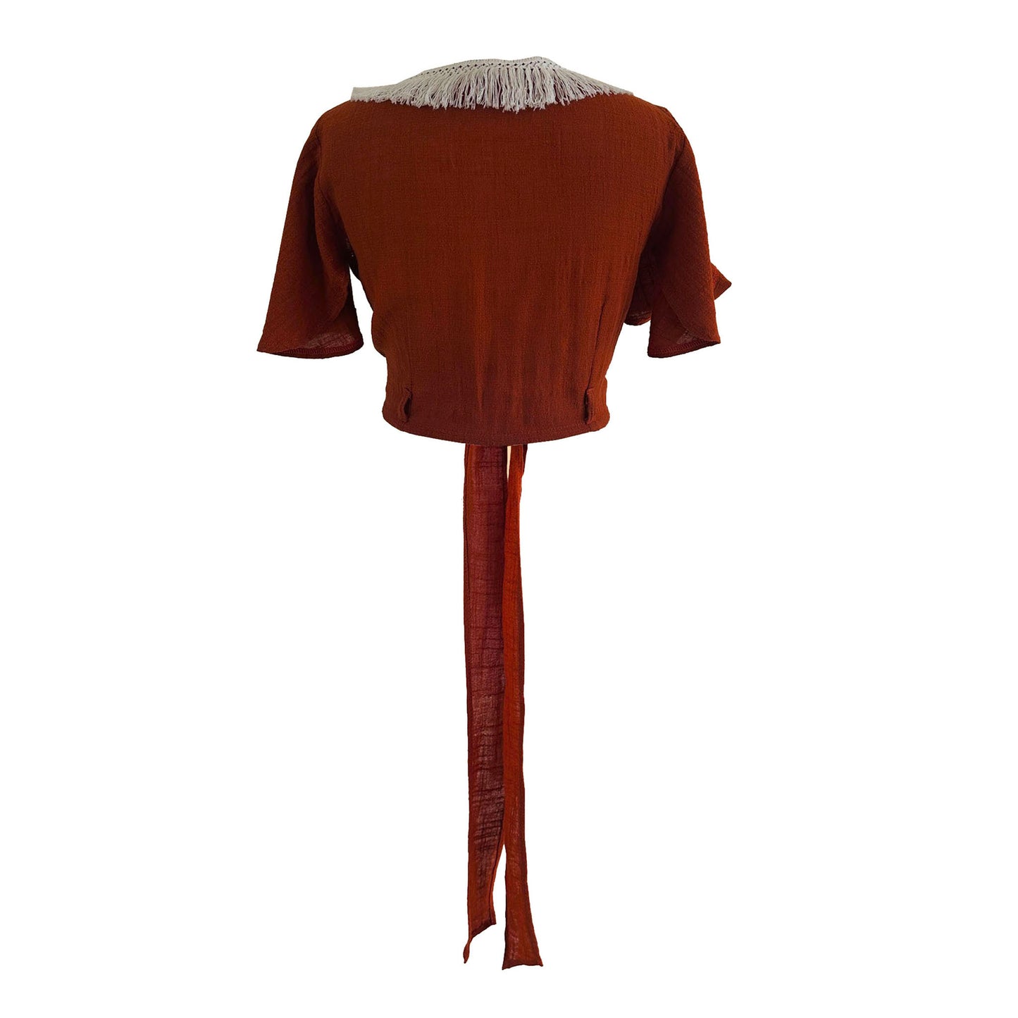 'LUNA' Cotton Wrap Top - Terracotta
