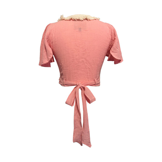 'LUNA' Cotton Wrap Top - Lotus