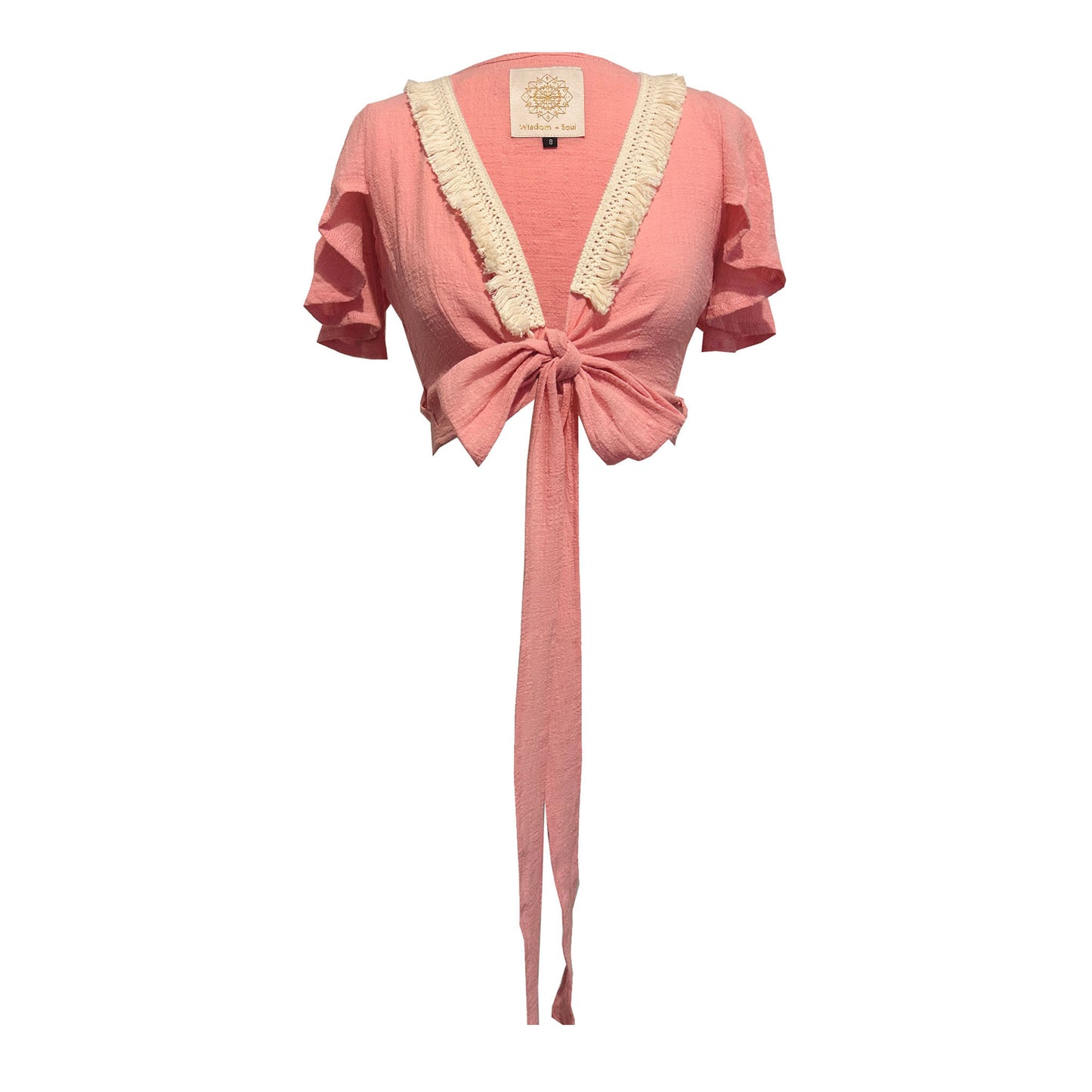 'LUNA' Cotton Wrap Top - Lotus