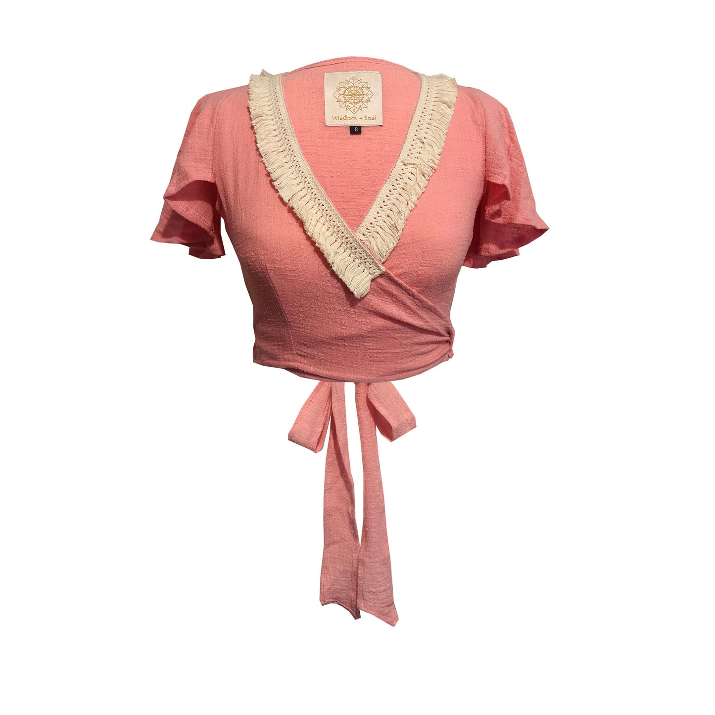 'LUNA' Cotton Wrap Top - Lotus