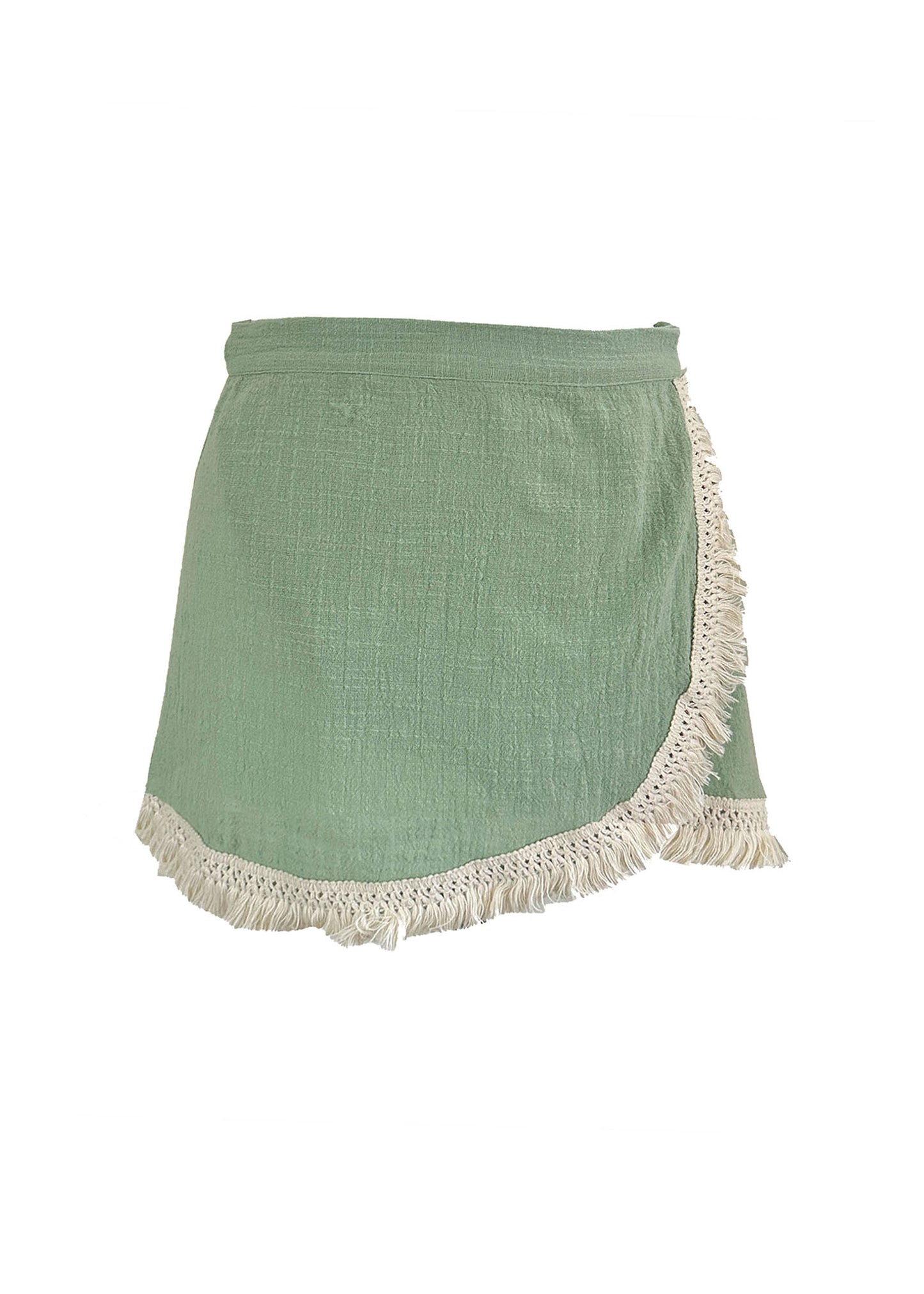 'LUNA' Wrap Mini Skirt - Sage