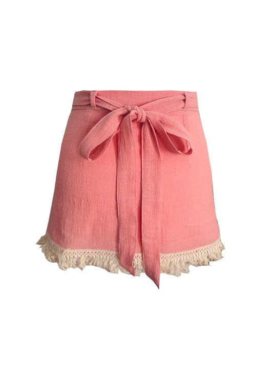 'LUNA' Wrap Mini Skirt - Lotus