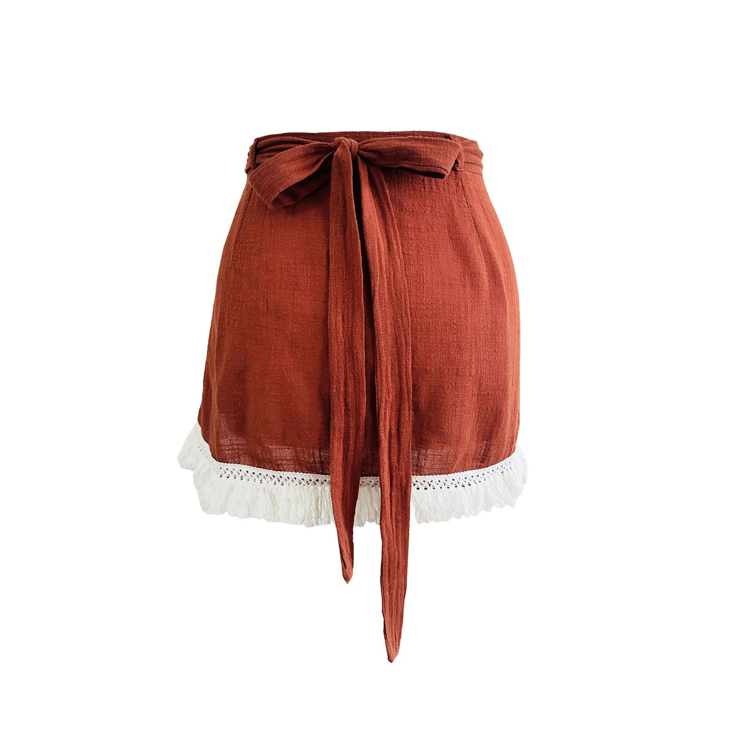 'LUNA' Wrap Mini Skirt - Terracotta