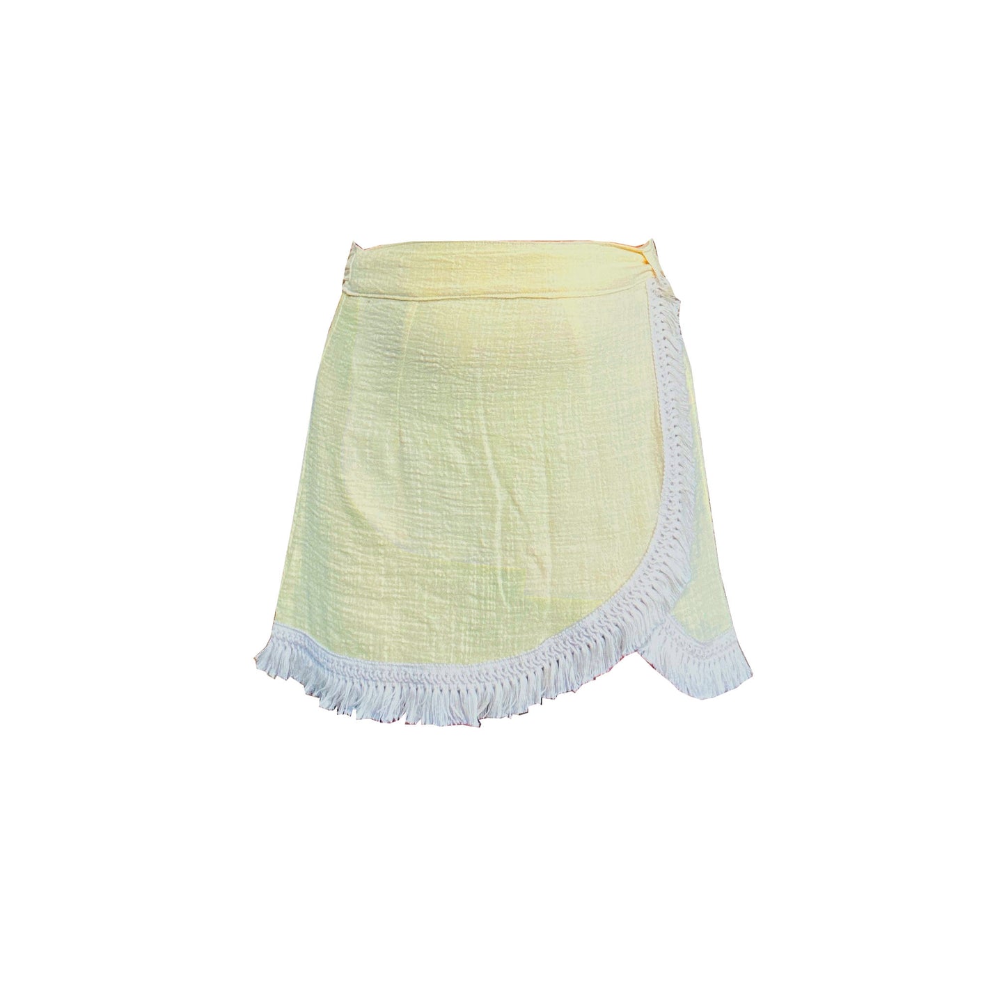 'LUNA' Wrap Mini Skirt - Lemon