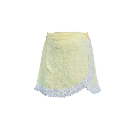 'LUNA' Wrap Mini Skirt - Lemon