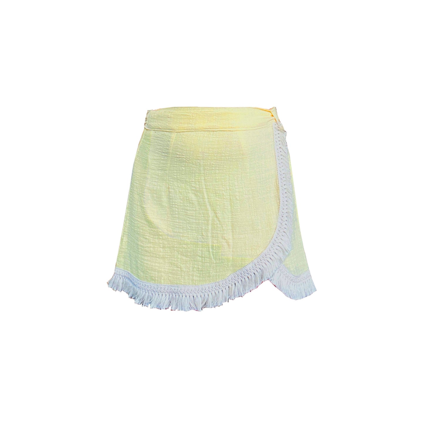 'LUNA' Wrap Mini Skirt - Lemon