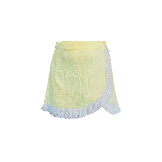 'LUNA' Wrap Mini Skirt - Lemon
