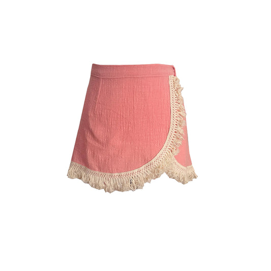 'LUNA' Wrap Mini Skirt - Lotus