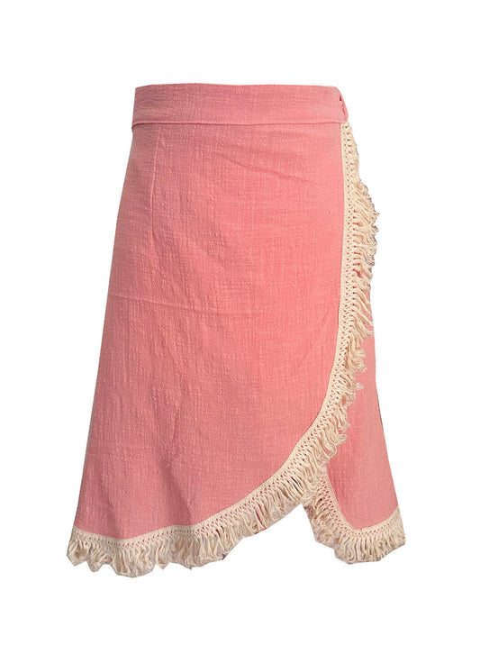 'LUNA' Wrap Midi Skirt - Lotus