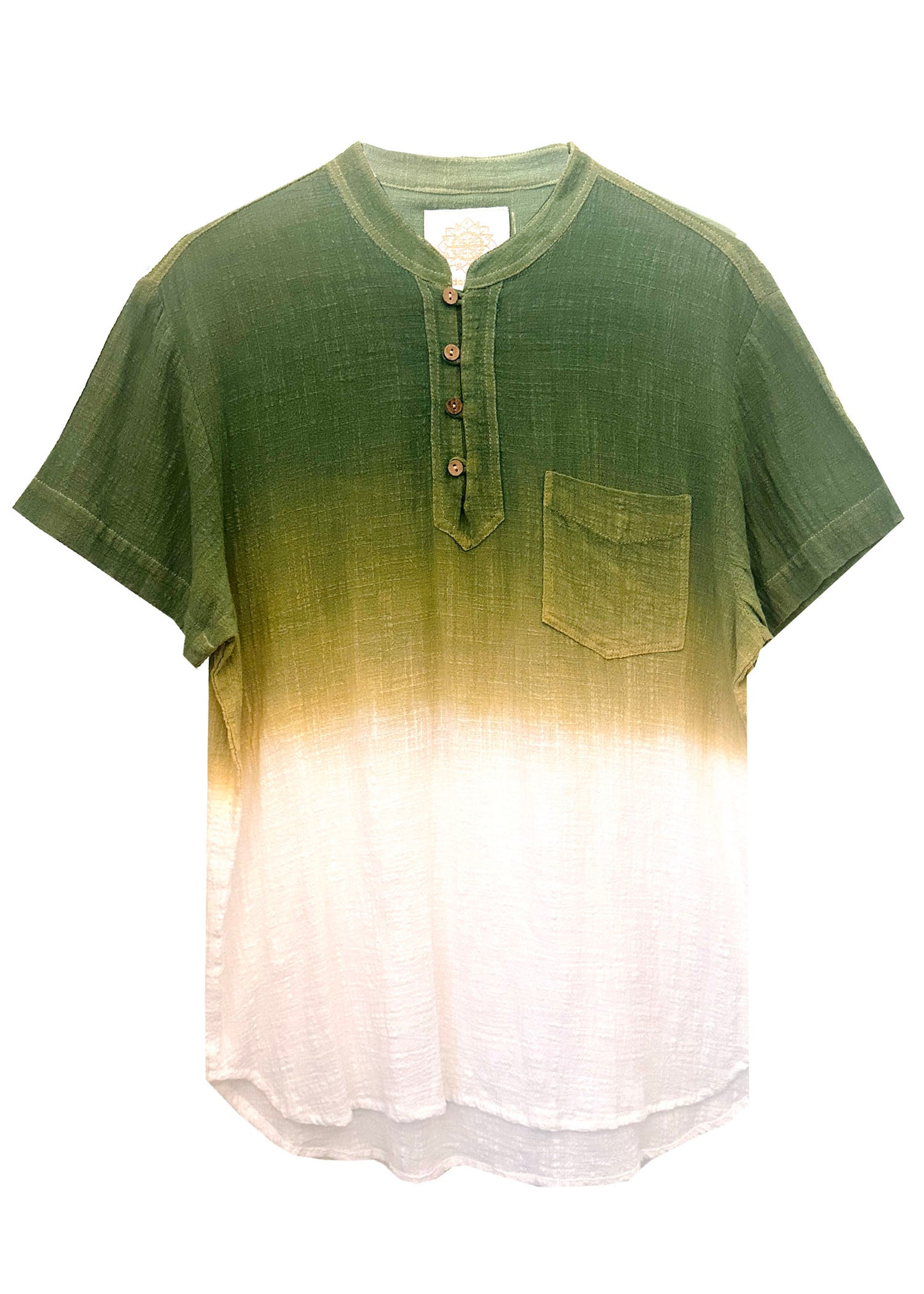 ‘KĀNE’ Plant Dyed Men's Shirt - Half Buttoned Collarless