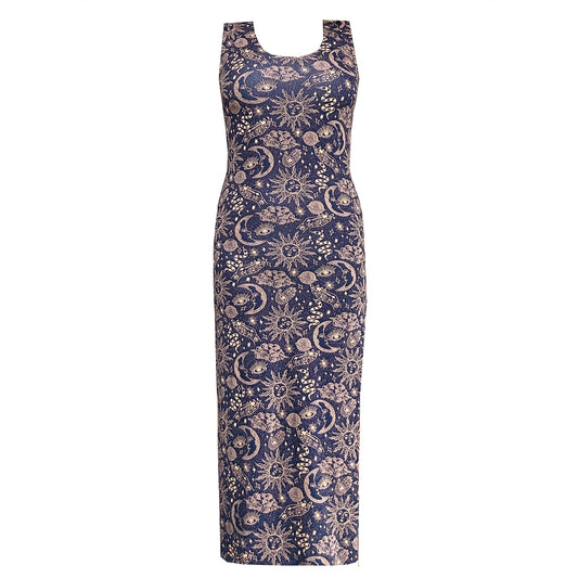 MYSTIC Cotton Lycra Bodycon Maxi Dress