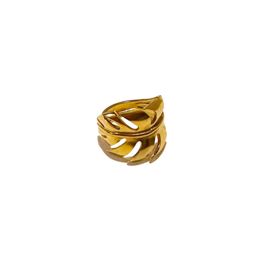 MONSTERA Palm Leaf Gold Style Ring