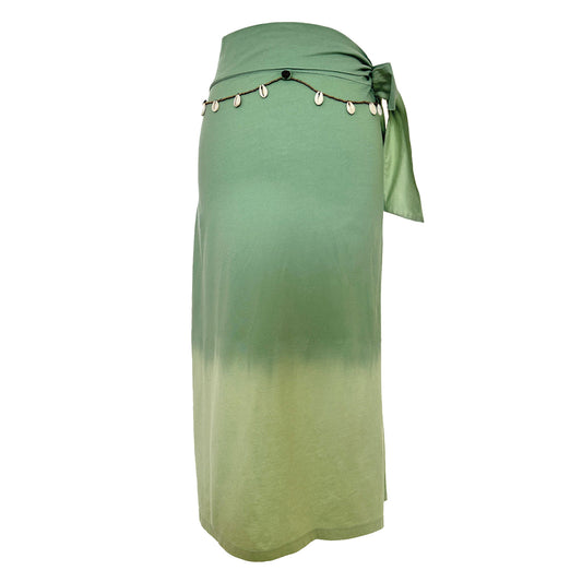 'PARADISE' Long Slit Skirt - Ocean