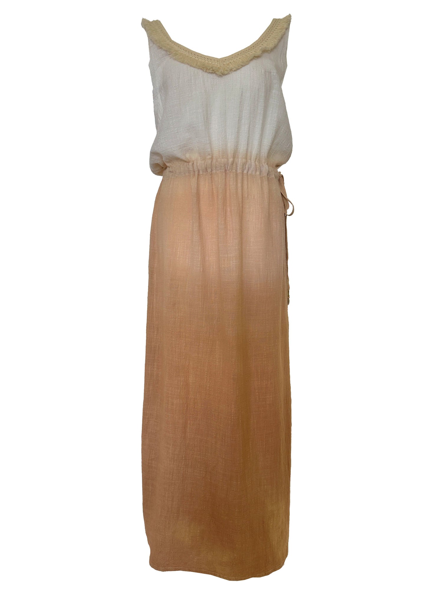 'BLISS' Plant Dyed Long Dress - Coral